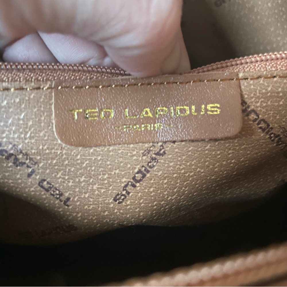 Vintage 1980s Ted Lapidus Designer Leather Embossed Travel Vanity Case - Picture 9 of 9